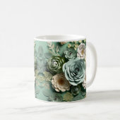 Mug Fleur 3 D Vert (Devant droit)