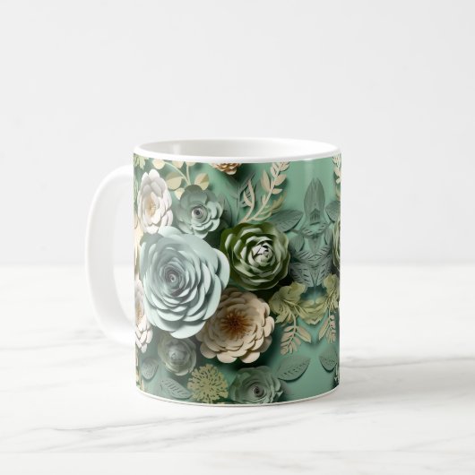 Mug Fleur 3 D Vert (Devant gauche)