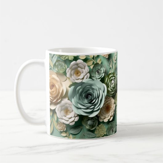 Mug Fleur 3 D Vert (Gauche)