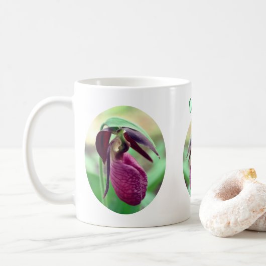 Mug Fleur à lèvres rose personnalisée (Avec donut)