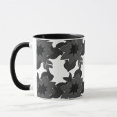 Mug Fleur abstrait gris noir (Gauche)