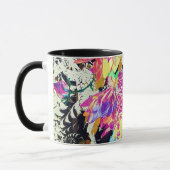 Mug Fleur Abstraite et animal motif rose noir blanc (Gauche)