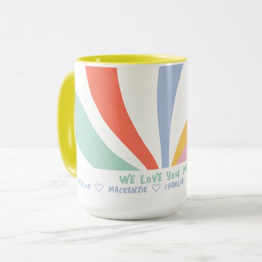 Mug Fleur Abstraite et texte personnalisé (Devant gauche)