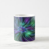 Mug Fleur Abstraite Moderne Art Fractal Vert Violet (Centre)