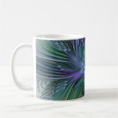 Mug Fleur Abstraite Moderne Art Fractal Vert Violet (Gauche)