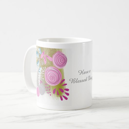 Mug Fleur abstraite personnalisée (Devant gauche)