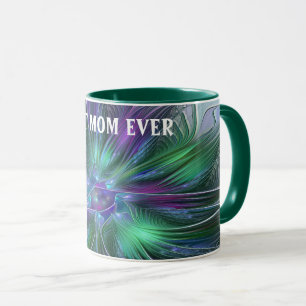 Mug Fleur Abstraite Violette Verte Art Fractal Meilleu