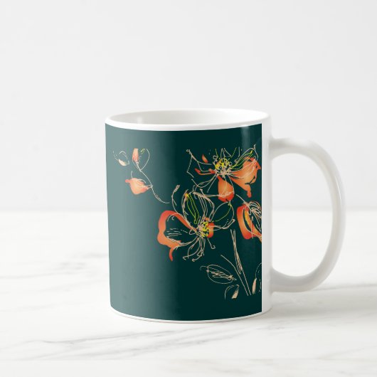 Mug Fleur Aquarelle Art Déco (Droite)