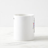 Mug Fleur aquarelle F Monogramme Nom Point noir (Centre)
