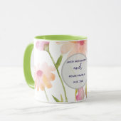 Mug fleur aquarelle modifiable (Devant gauche)