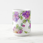 Mug Fleur aquarelle violet rose élégant (Centre)