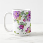 Mug Fleur aquarelle violet rose élégant (Gauche)