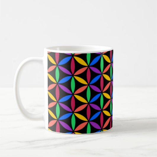 Mug Fleur arc-en-ciel du Motif de vie (Gauche)