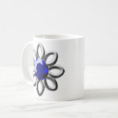 Mug Fleur argentée en pierre bleue (Devant gauche)