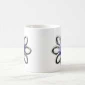 Mug Fleur argentée en pierre bleue (Centre)