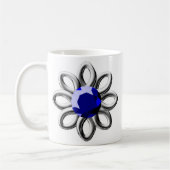 Mug Fleur argentée en pierre bleue (Gauche)