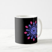 Mug Fleur au néon bleue et rouge (Devant droit)