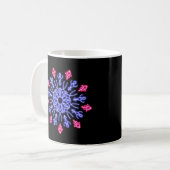 Mug Fleur au néon bleue et rouge (Devant gauche)