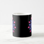 Mug Fleur au néon bleue et rouge (Centre)