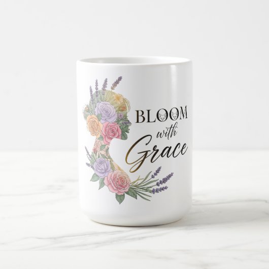 Mug Fleur avec Grace Elegant Floral Femme Silhouette (Centre)