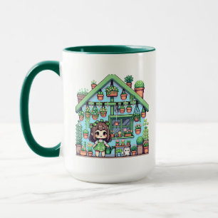 Mug Fleur avec grâce Kawaii Girl avec Plante