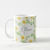 Mug Fleur blanc marguerite Nom aquarelle (Gauche)
