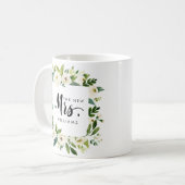 Mug Fleur blanche | MARIAGE LE NOUVEAU MRS Typographie (Devant gauche)