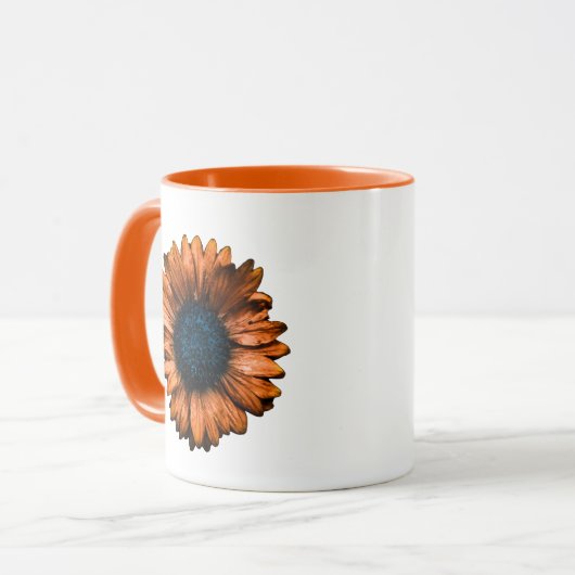 Mug Fleur Blanche Orange (Devant gauche)