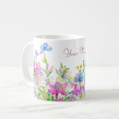 Mug Fleur bleu violet d'aquarelle (Devant gauche)