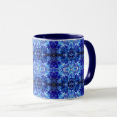 Mug Fleur bleue abstraite (Devant droit)
