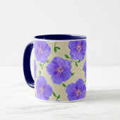 Mug Fleur bleue botanique d'été doux (Devant gauche)