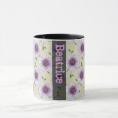 Mug Fleur bleue botanique d'été doux avec le nom (Centre)