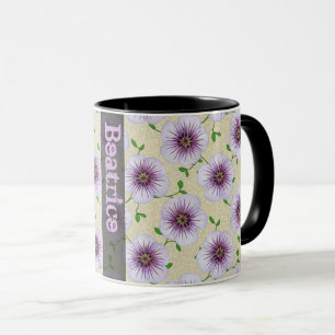Mug Fleur bleue botanique d'été doux avec le nom