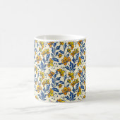 Mug Fleur Bleue Feuillue de Style Folk Orange Jaune Vi (Centre)