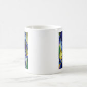 Mug Fleur bleue Iris peinture originale aquarelle (Centre)