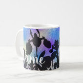 Mug Fleur bleue personnalisée Design Café Mug, Coupe (Devant gauche)