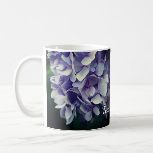 Mug Fleur Blue Hydrangea personnalisée (Gauche)