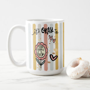 Mug Fleur Bohème Rayée C'est Okay De Demander De L'aid