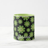 Mug Fleur bohémienne esthétique Nom géométrique Noir (Centre)