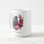 Mug Fleur botanique de corbeau rose (Devant gauche)