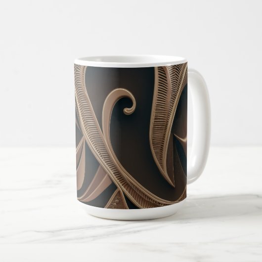 Mug Fleur botanique dorée Élégant (Devant droit)