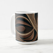Mug Fleur botanique dorée Élégant (Devant gauche)