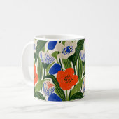 Mug Fleur botanique orange et bleu gras (Devant gauche)