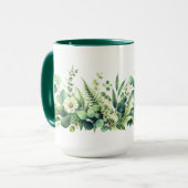 Mug Fleur botanique verte (Devant gauche)