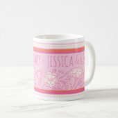 Mug Fleur carnation orange et rose 1er anniversaire (Devant droit)