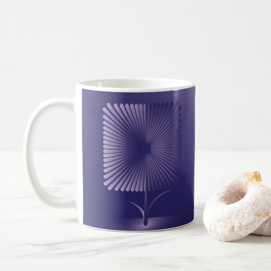 Mug Fleur carrée violette (Avec donut)