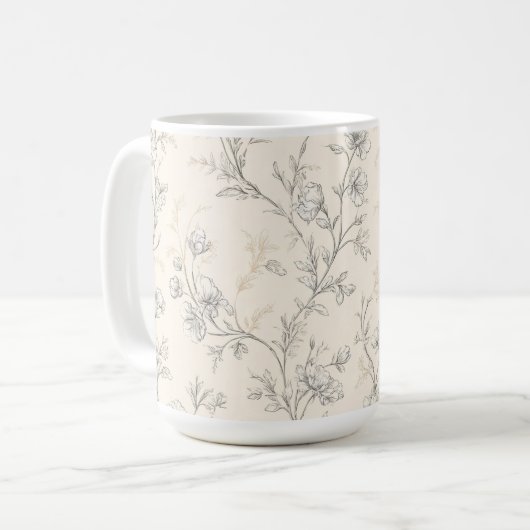 Mug Fleur Chic Crème (Devant gauche)