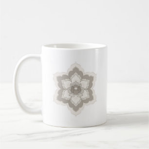 Mug Fleur chinoise Baoxiang dans des tons beige et tau
