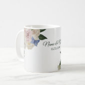 Mug Fleur colorée Bleu papillon Vert mariage fête (Devant gauche)