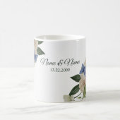 Mug Fleur colorée Bleu papillon Vert mariage fête (Centre)